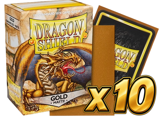 Dragon Shield - Gold Matte Sleeves Display (10x 100ct Boxes)