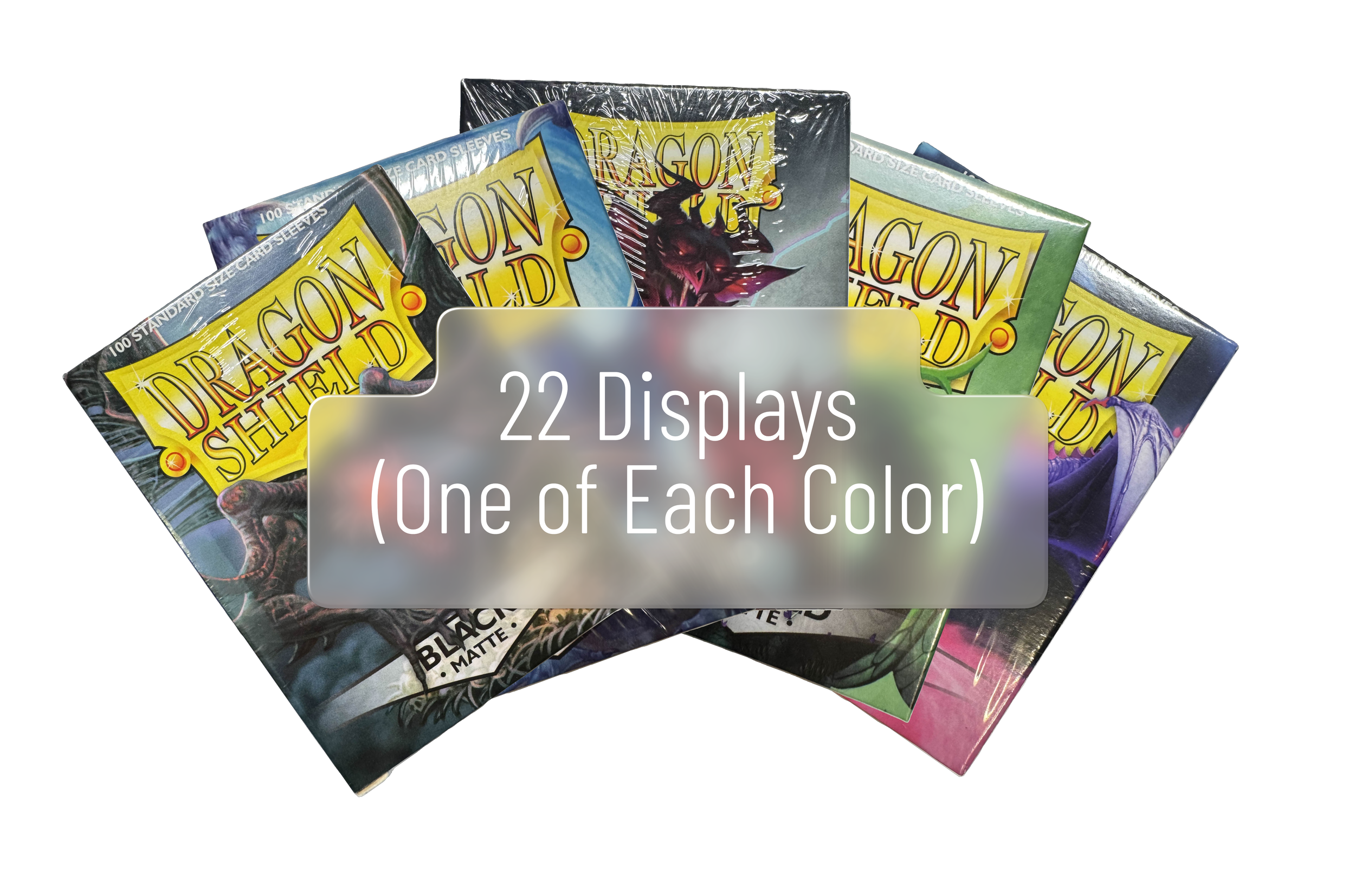 Dragon Shield - 22 Assorted Matte Sleeves Displays (22 Displays of 10x 100ct Boxes, one of each color in stock)