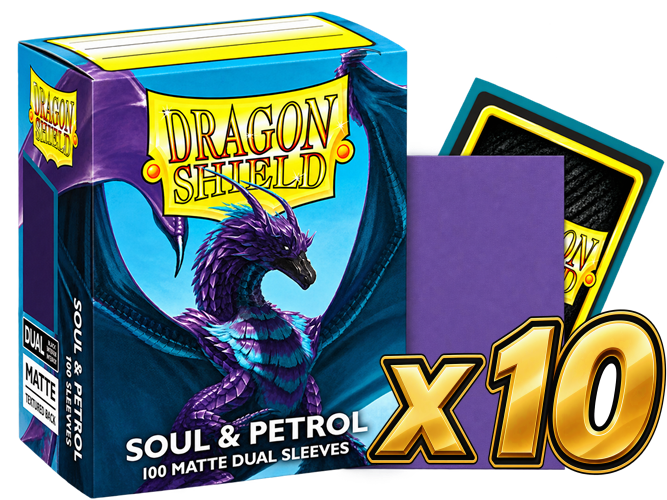 Dragon Shield - Soul & Petrol Dual Matte Sleeves Display (10x 100ct Boxes)