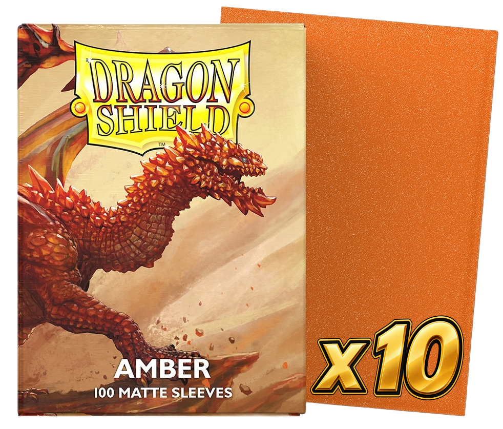 Dragon Shield - Amber Matte Sleeves Display (10x 100ct Boxes)