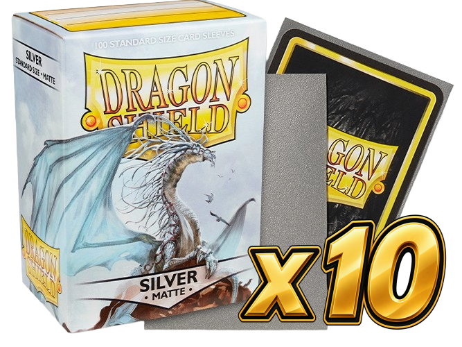 Dragon Shield - Silver Matte Sleeves Display (10x 100ct Boxes)