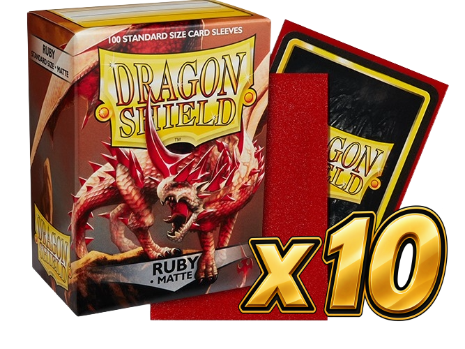 Dragon Shield - Ruby Matte Sleeves Display (10x 100ct Boxes)