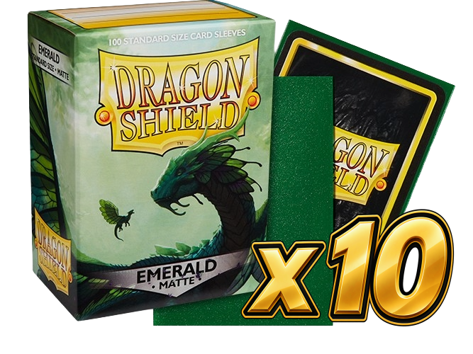 Dragon Shield - Emerald Matte Sleeves Display (10x 100ct Boxes)