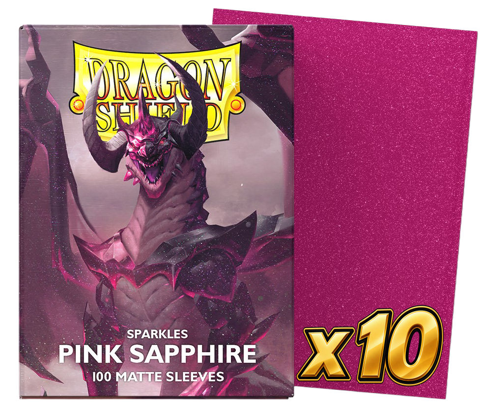 Dragon Shield - Pink Sapphire Sparkles Matte Sleeves Display (10x 100ct Boxes)