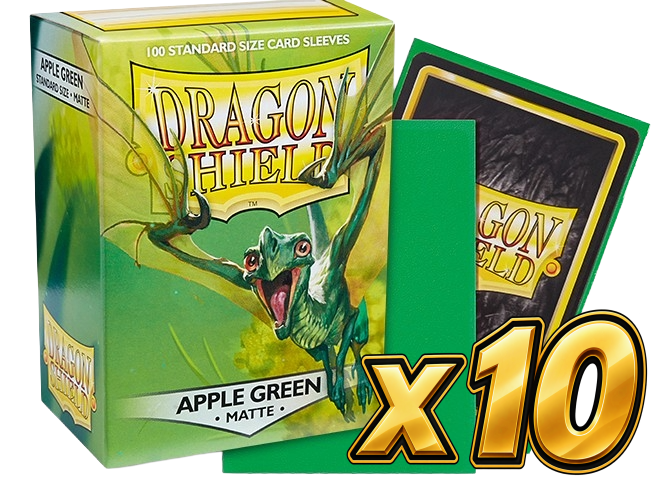 Dragon Shield - Apple Green Matte Sleeves Display (10x 100ct Boxes)