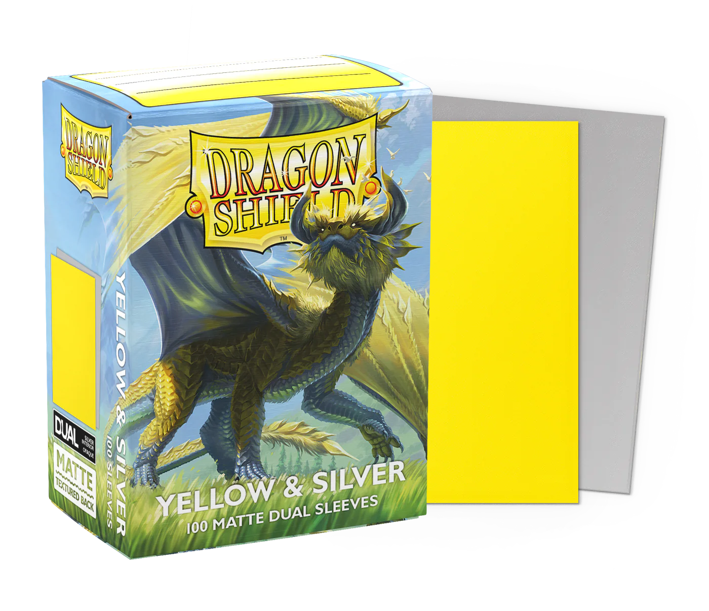 Dragon Shield - Yellow & Silver Dual Matte Sleeves Display (10x 100ct Boxes)