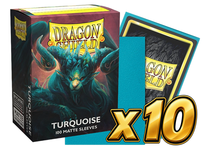 Dragon Shield - Turquoise Matte Sleeves Display (10x 100ct Boxes)