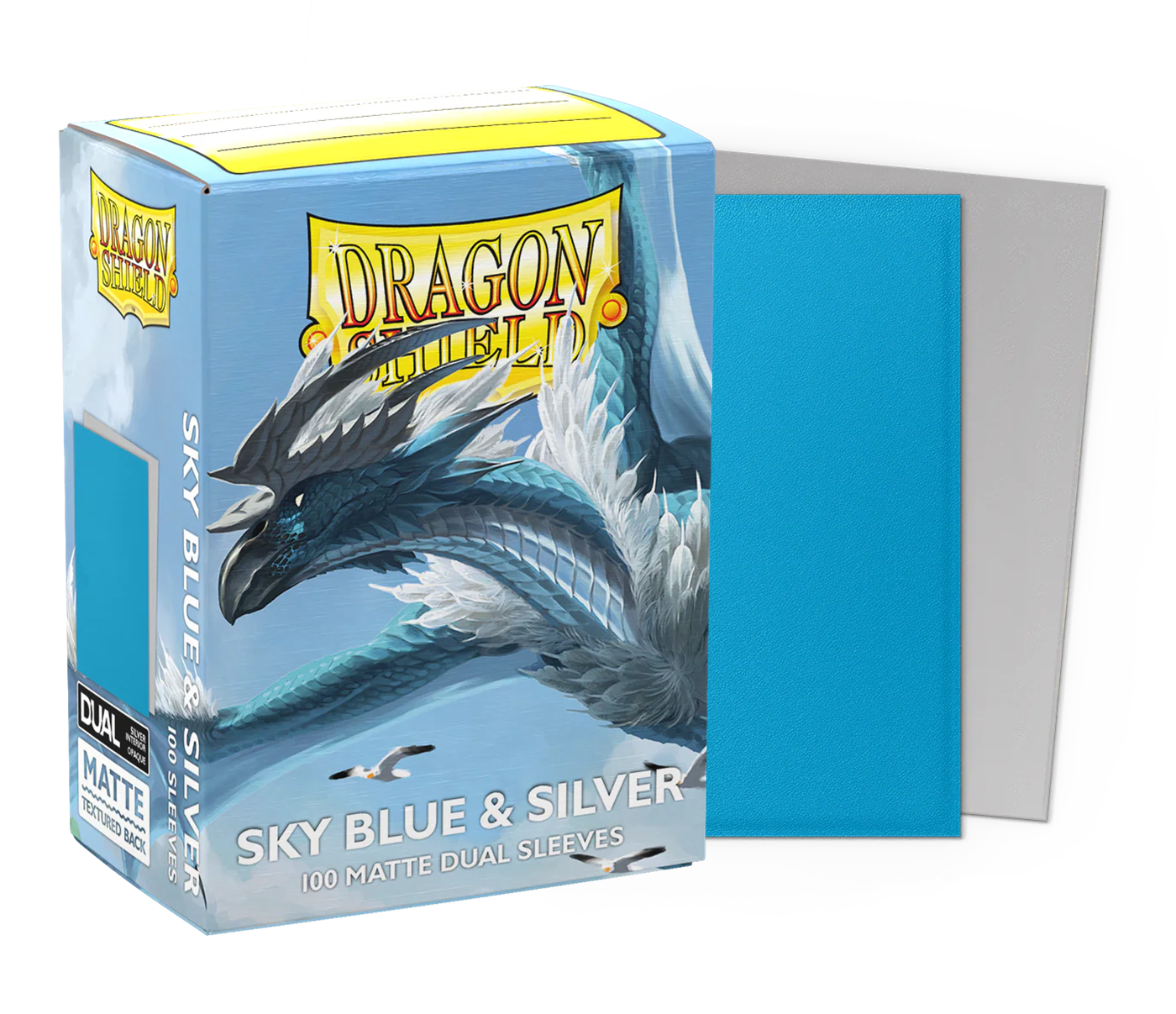 Dragon Shield - Sky Blue & Silver Dual Matte Sleeves Display (10x 100ct Boxes)