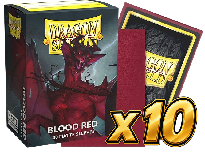 Dragon Shield - Blood Red Matte Sleeves Display (10x 100ct Boxes)