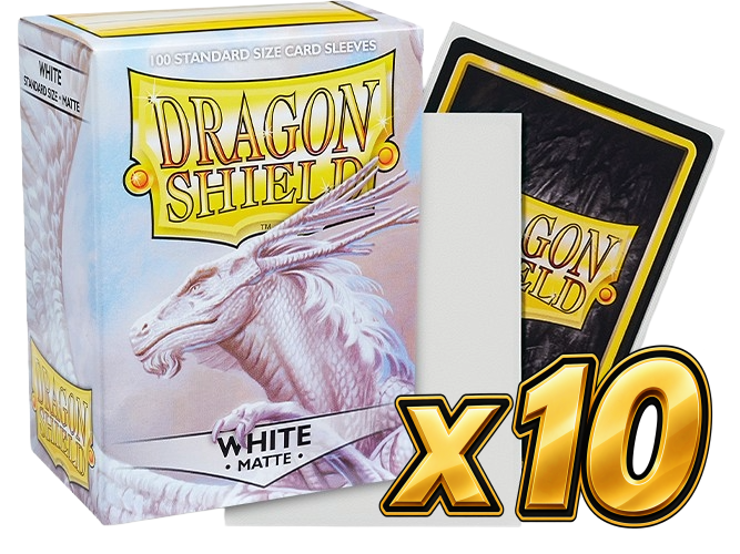 Dragon Shield - White Matte Sleeves Display (10x 100ct Boxes)