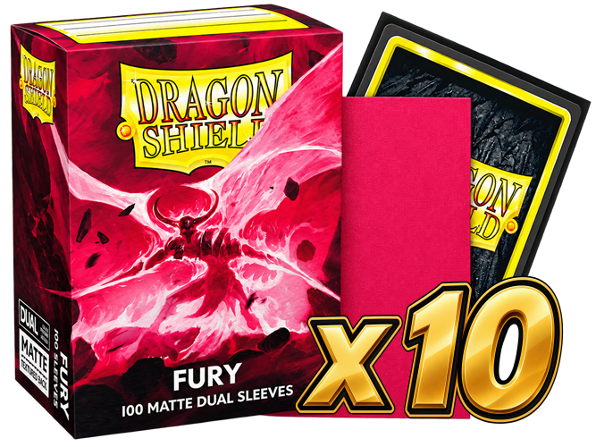 Dragon Shield - Fury Dual Matte Sleeves Display (10x 100ct Boxes)