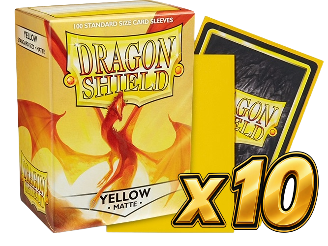Dragon Shield - Yellow Matte Sleeves Display (10x 100ct Boxes)