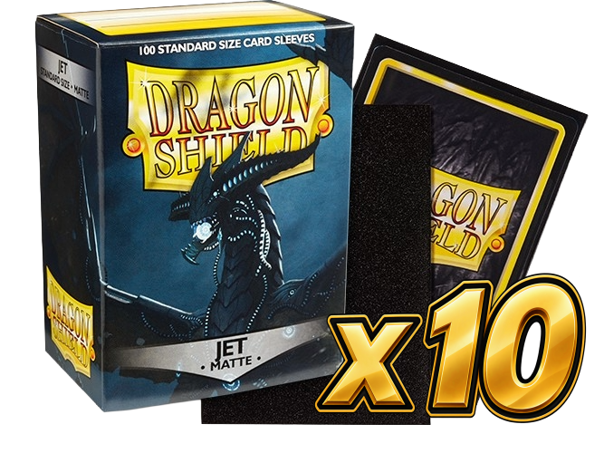 Dragon Shield - Jet Matte Sleeves Display (10x 100ct Boxes)
