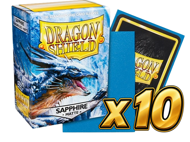 Dragon Shield - Sapphire Matte Sleeves Display (10x 100ct Boxes)