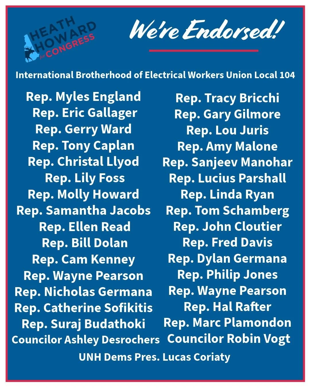 Howard Adds Over 30 New Endorsements