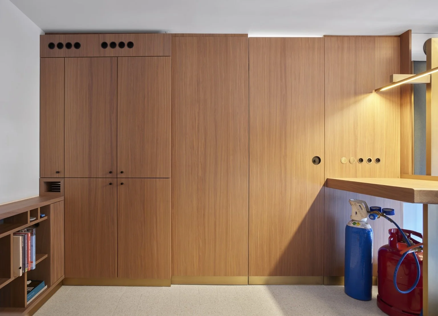 Minimalist interior of Sajfrt’s atelier and exhibition space