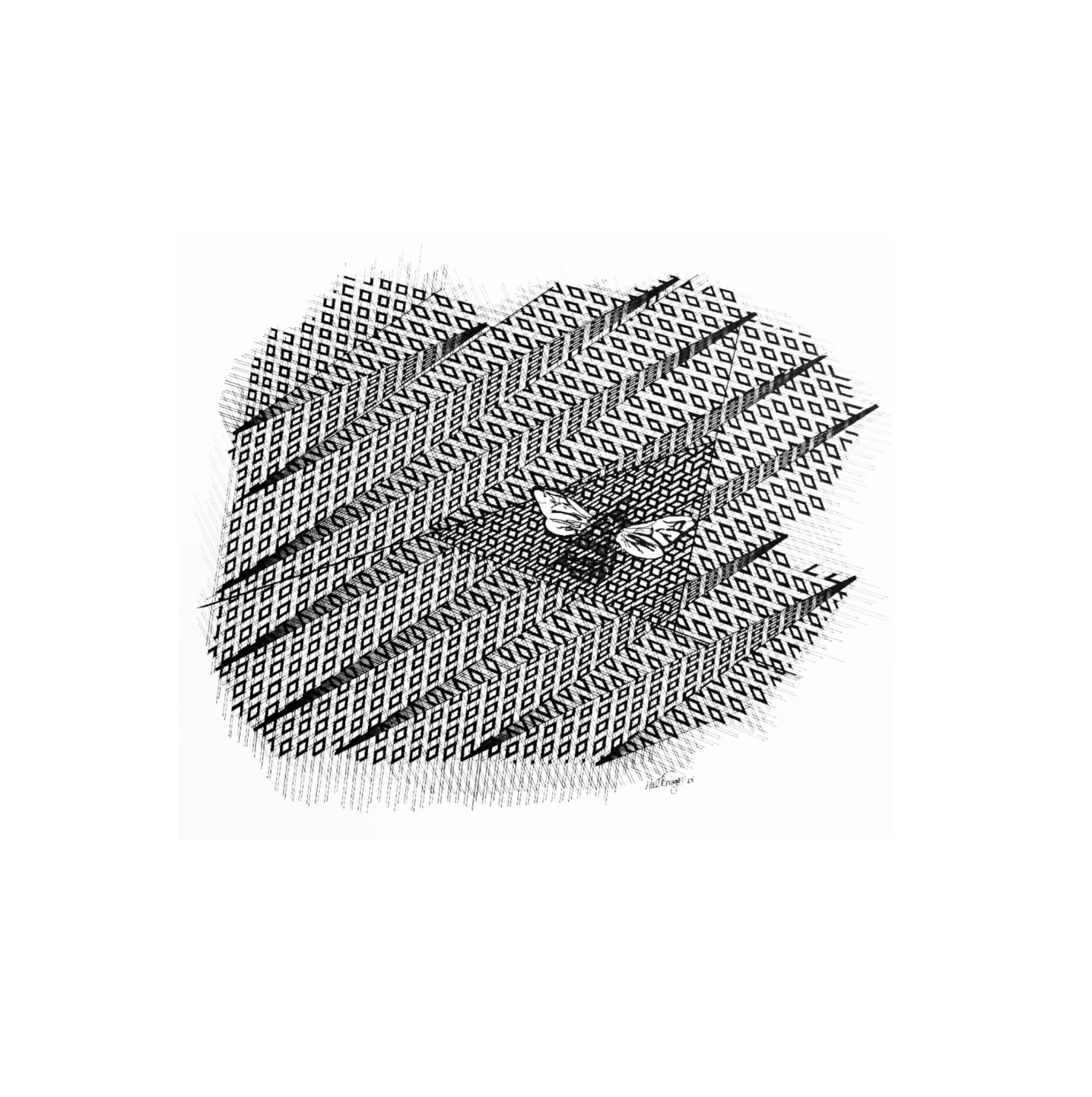 Fossil [Ink on Plastic Matte Film] 24 x 19.25 Inches — Hal Trager
