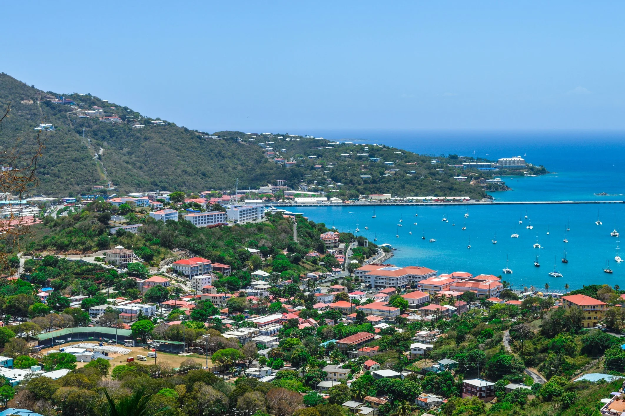 Panoramic view of Charlotte Amalie, the capital, principal port, and export hub of the U.S. Virgin Islands