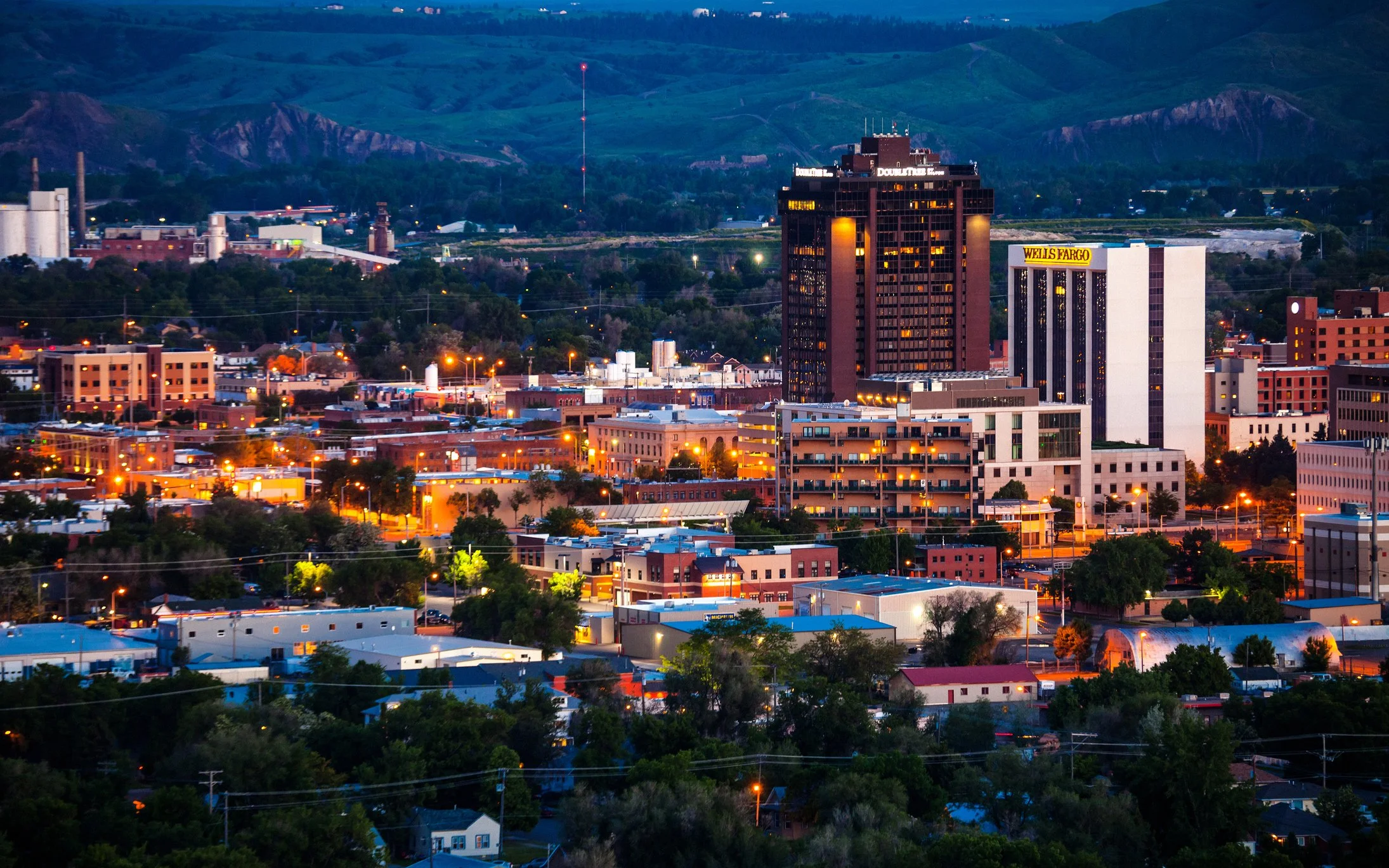 Skyline of Billings, Montana export hub