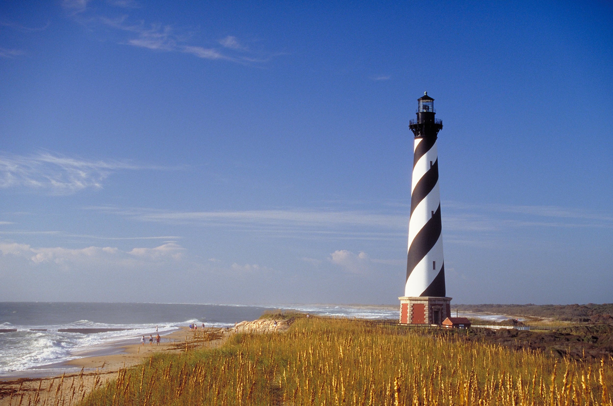 Cape Hatteras Lighthouse located on Hatteras Island in Buxton, North Carolina