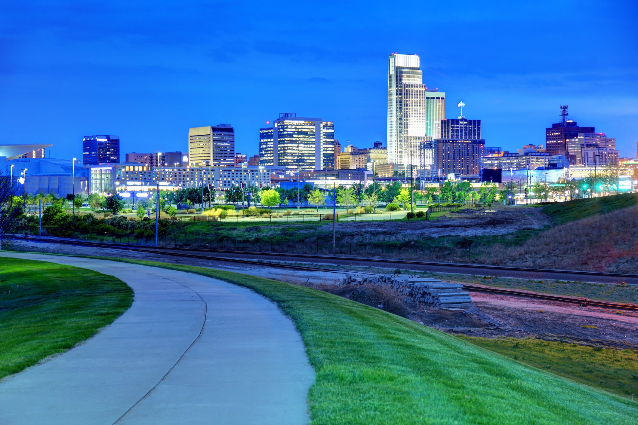 Skyline view of Omaha, Nebraska export hub