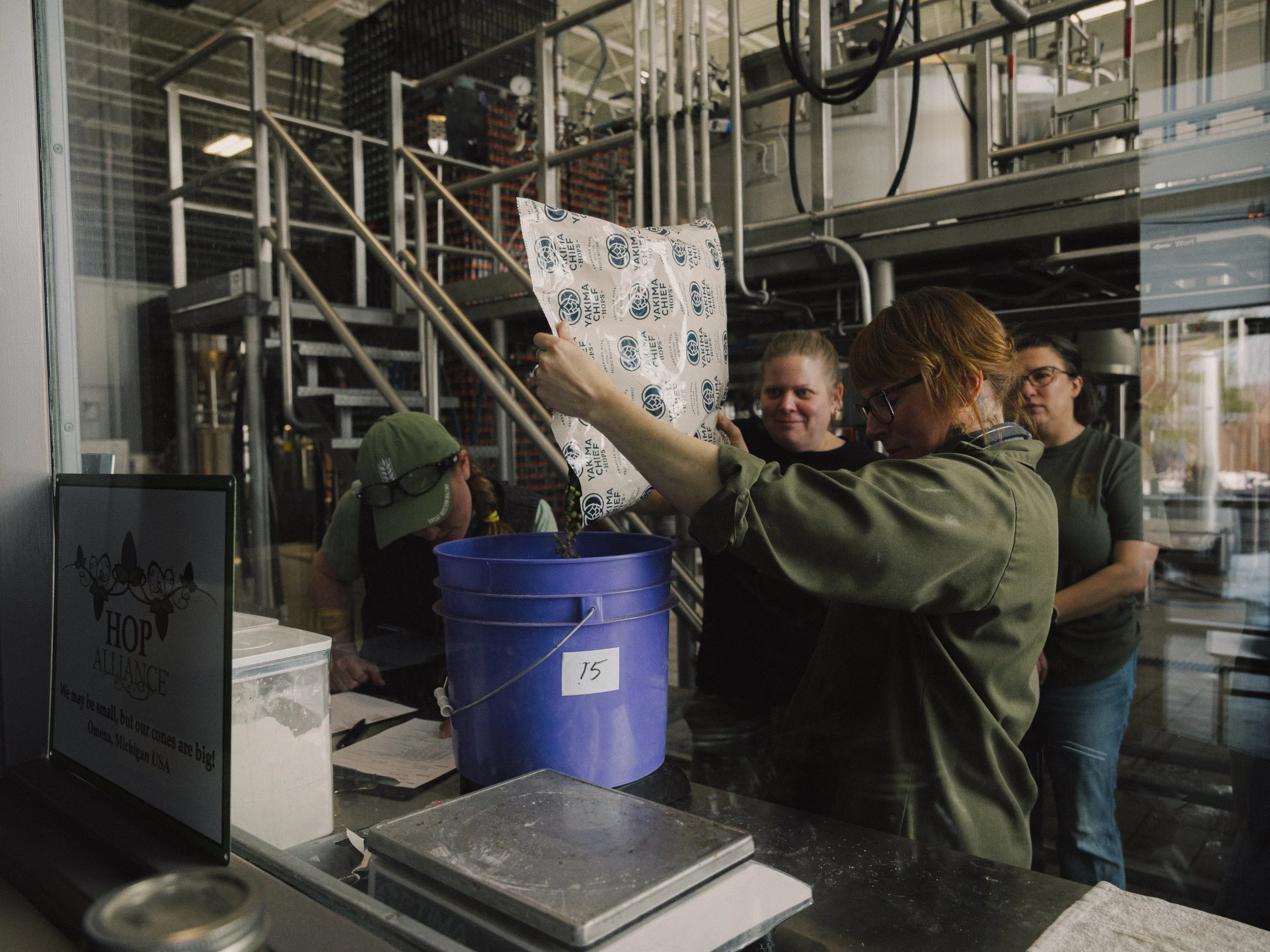Pink boots women’s brew day in the brewery