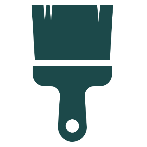 A paintbrush icon with a paintbrush head at the top and a handle at the bottom.