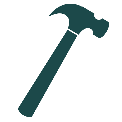 Silhouette of a hammer.