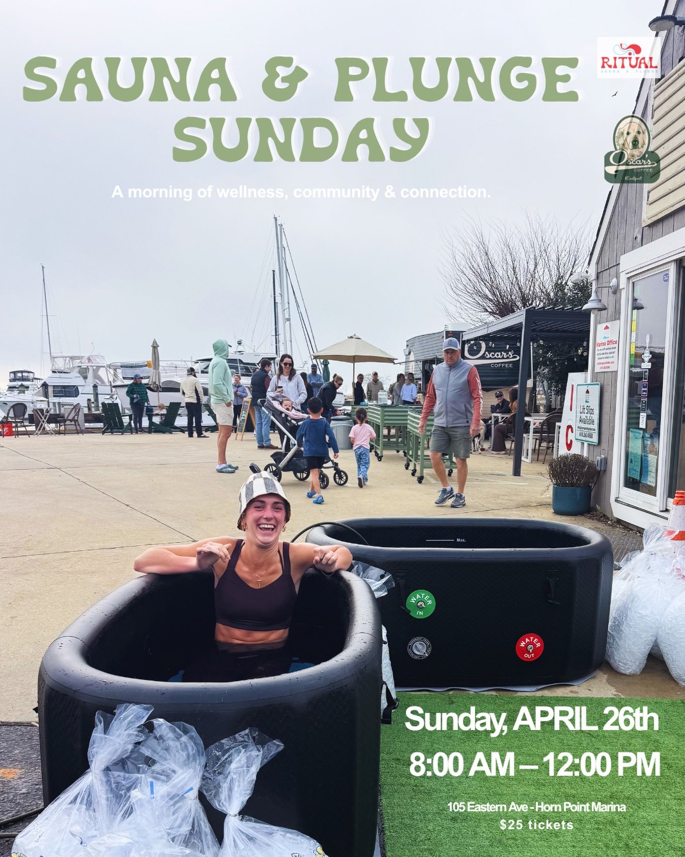 SAUNA &amp; PLUNGE SUNDAY IS BACK 🔥🧊

Looking for a way to close out the week feeling refreshed and reconnected? This is Annapolis&rsquo; first pop-up mobile sauna + cold plunge experience.

Join us for a morning of contrast therapy with @ritualmob