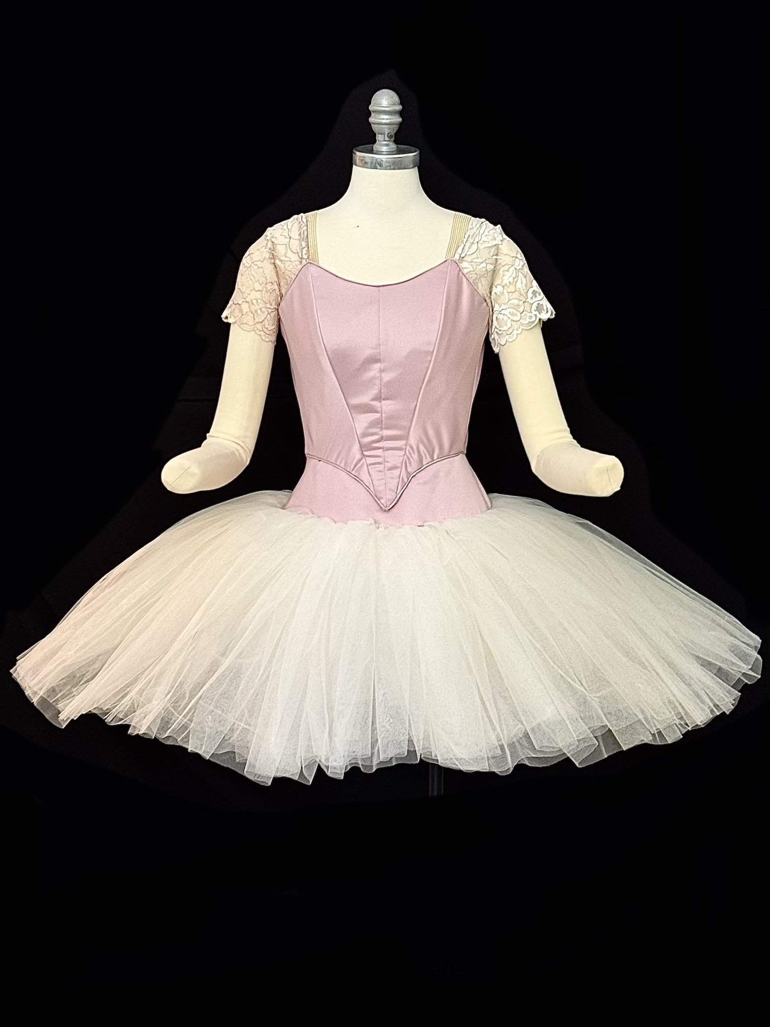 Pink/Ivory Bell Style Tutu with Stretch Sleeves