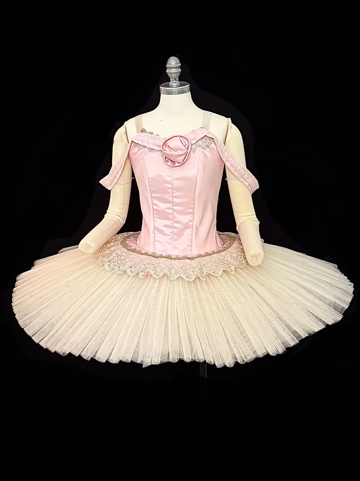 Pink Russian Bodice with Pleated Ivory Tutu