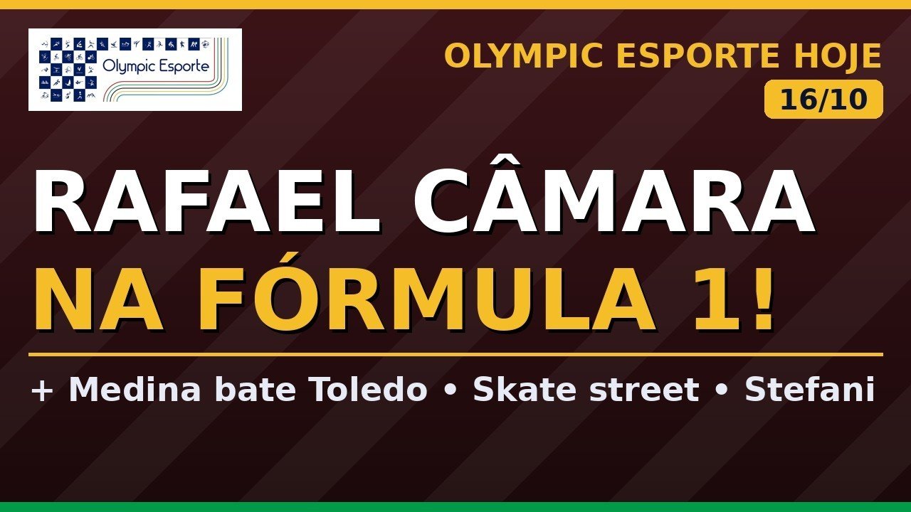 Olympic Esporte Hoje (16/10): Rafael Câmara na F1, Medina bate Toledo e a agenda do fim de semana