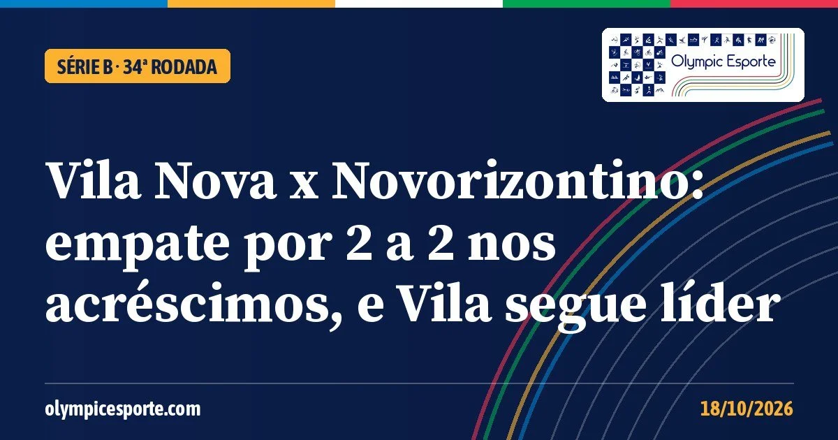 Vila Nova x Novorizontino: Christian Ortíz empata nos acréscimos, e Vila segue líder da Série B