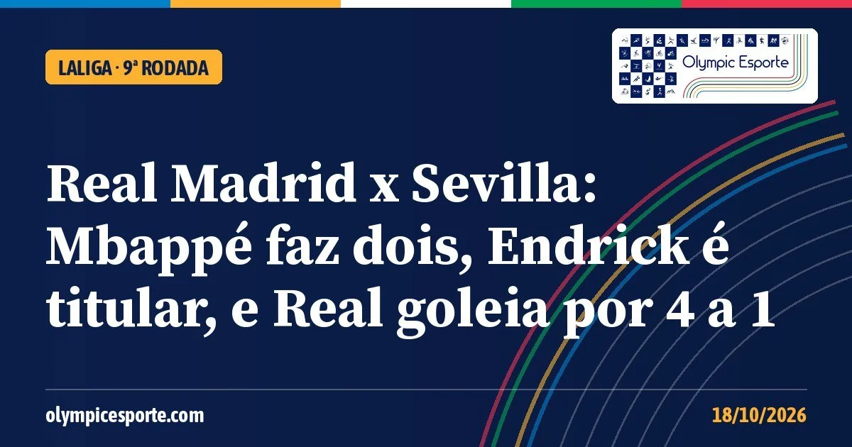 Real Madrid x Sevilla: Mbappé faz dois, Endrick é titular, e Real goleia por 4 a 1 no Bernabéu