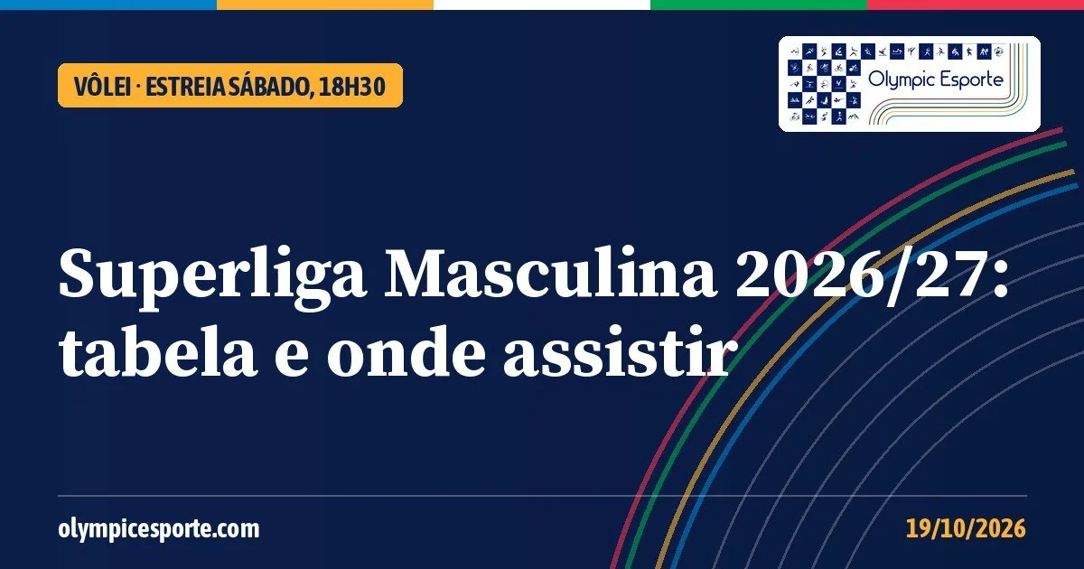 Superliga Masculina 2026/27: tabela da primeira rodada, onde assistir e Supercopa abrem a temporada