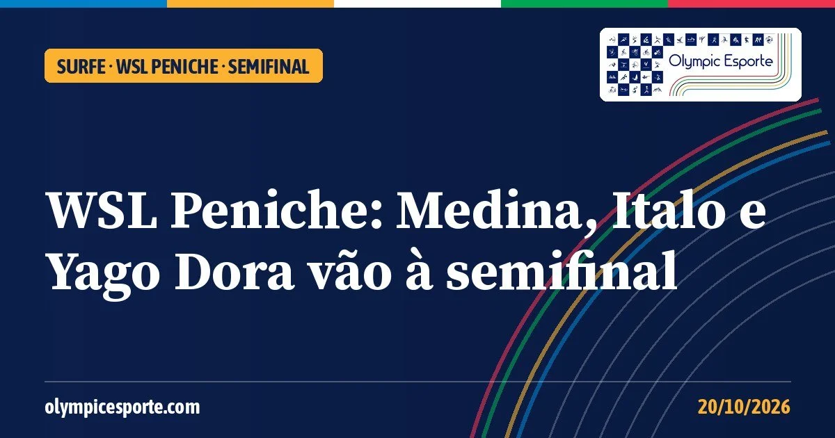 WSL Peniche: Medina, Italo e Yago Dora vão à semifinal, e duelo entre Medina e Italo garante o Brasil na final