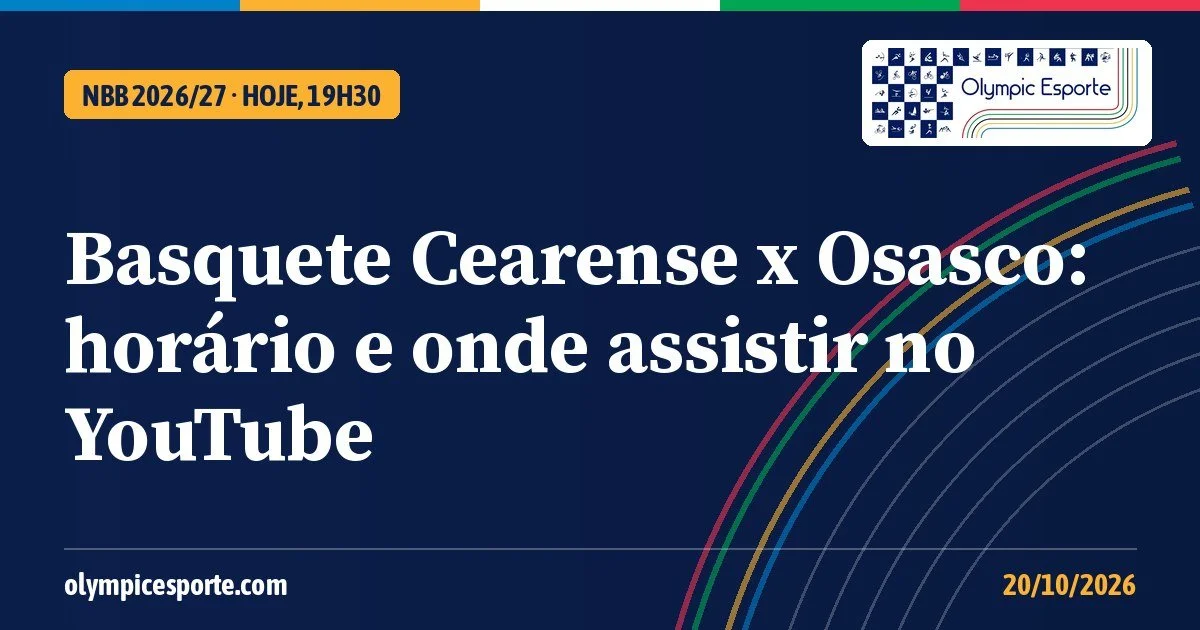 Basquete Cearense x Osasco: horário e onde assistir à estreia do Carcará no NBB 2026/27; Minas encara o Caxias do Sul