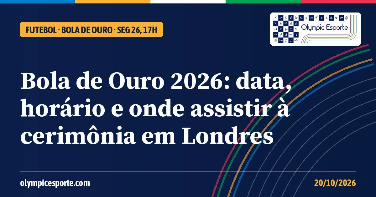Bola de Ouro 2026: data, horário, onde assistir e os brasileiros que concorrem ao prêmio em Londres
