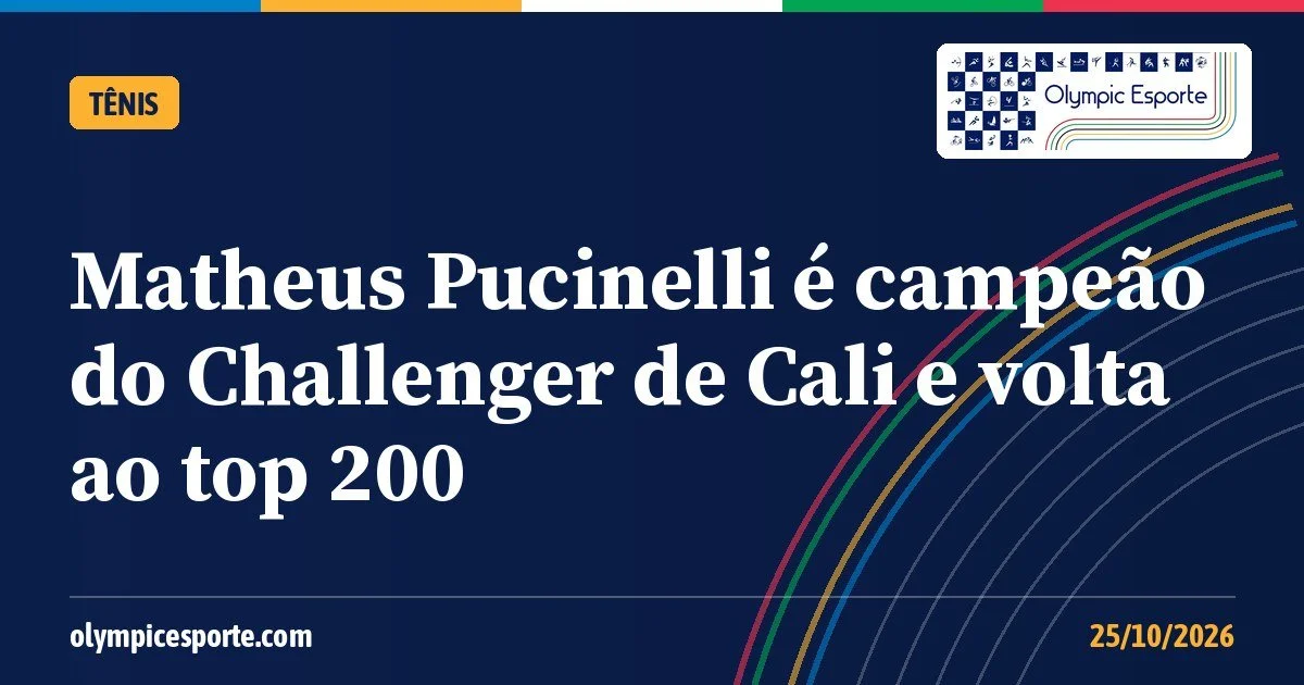 Matheus Pucinelli é campeão do Challenger de Cali, conquista o maior título da carreira e volta ao top 200