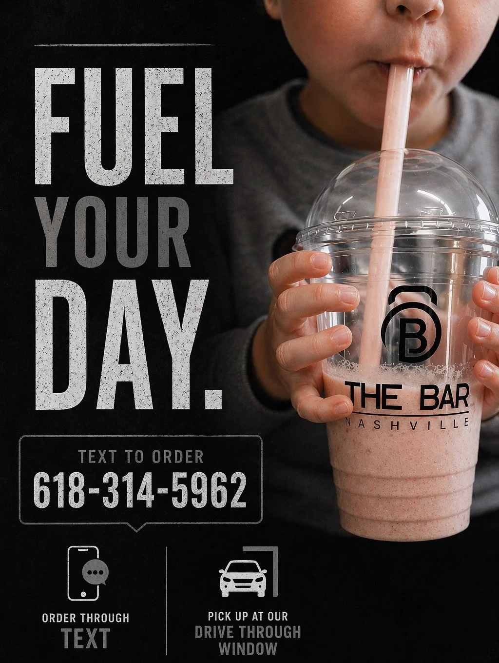 Fuel your day without slowing it down.

Text us your smoothie order 📲 618-314-5962
We&rsquo;ll reply, make it fresh, and have it ready at the drive thru window. Easy in, easy out.

On the go? Swing through on your lunch break.
Got kids in the backse