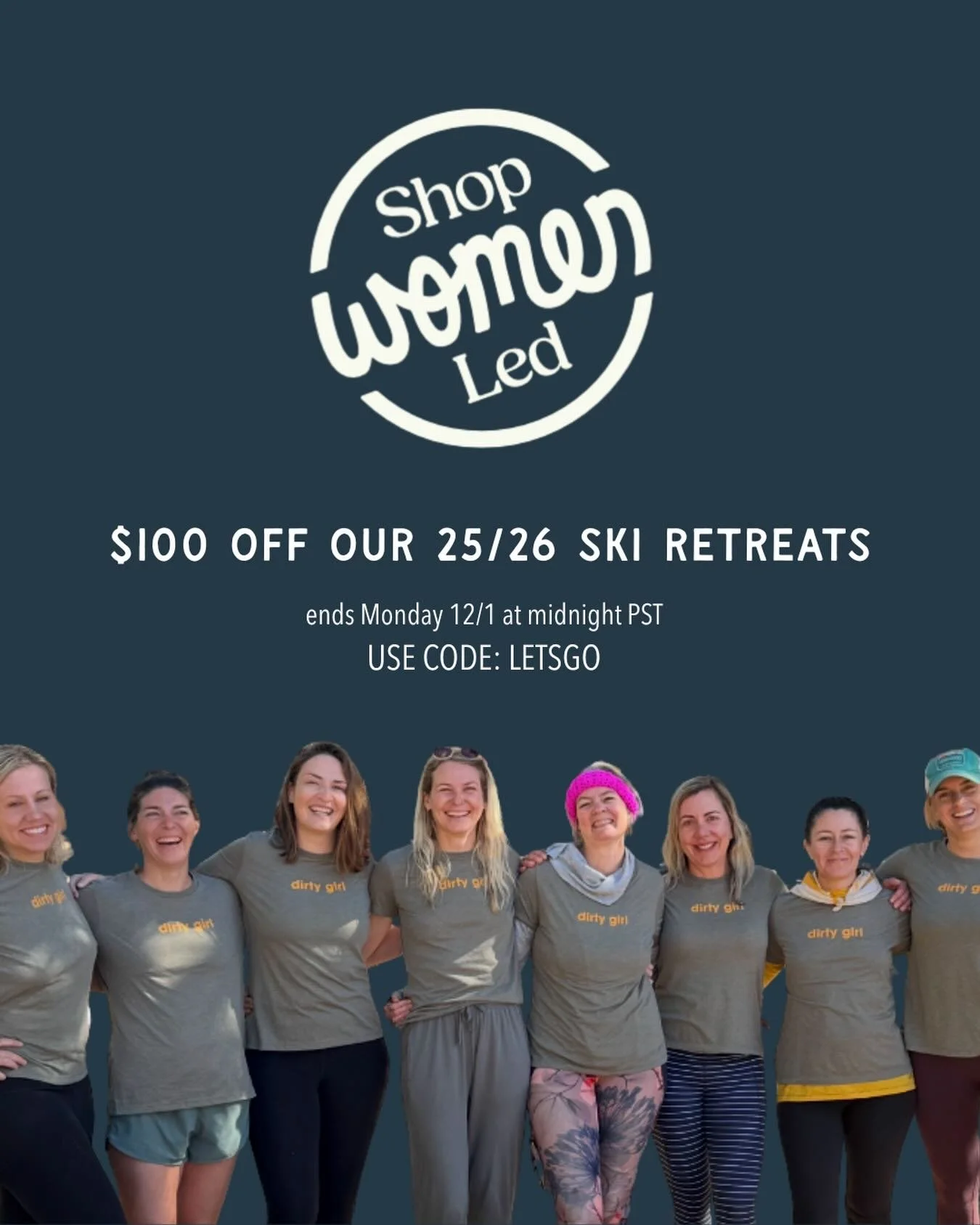 In honor of Women Led Wednesday, we&rsquo;re giving $100 off your next ladies&rsquo; ski trip. Book by Monday and tell your friends!! #womenledwednesday #shopsmall #theretreatcompany #theskiretreat #thecampretreat