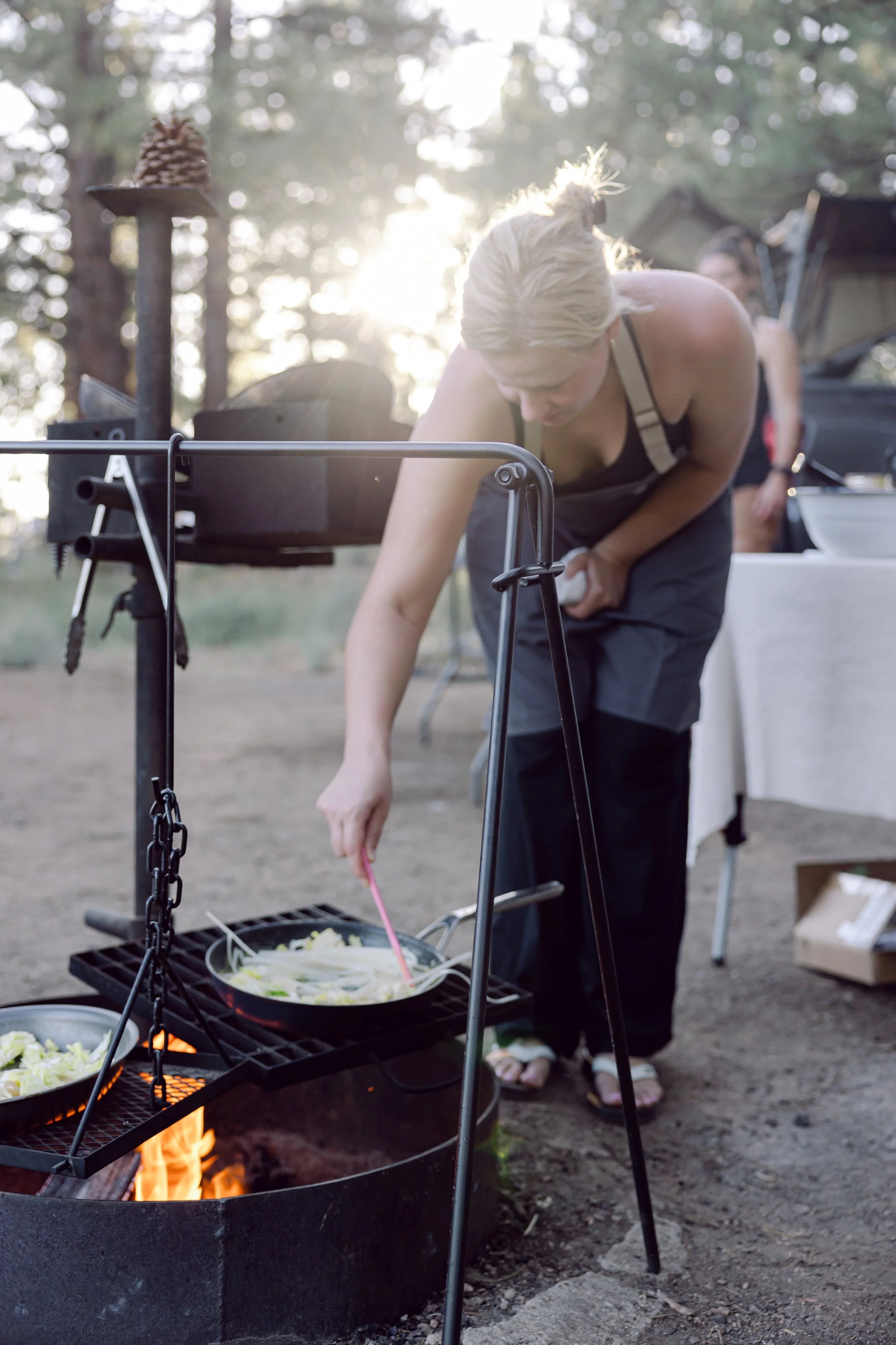 outdoor cooking course at the camp retreat