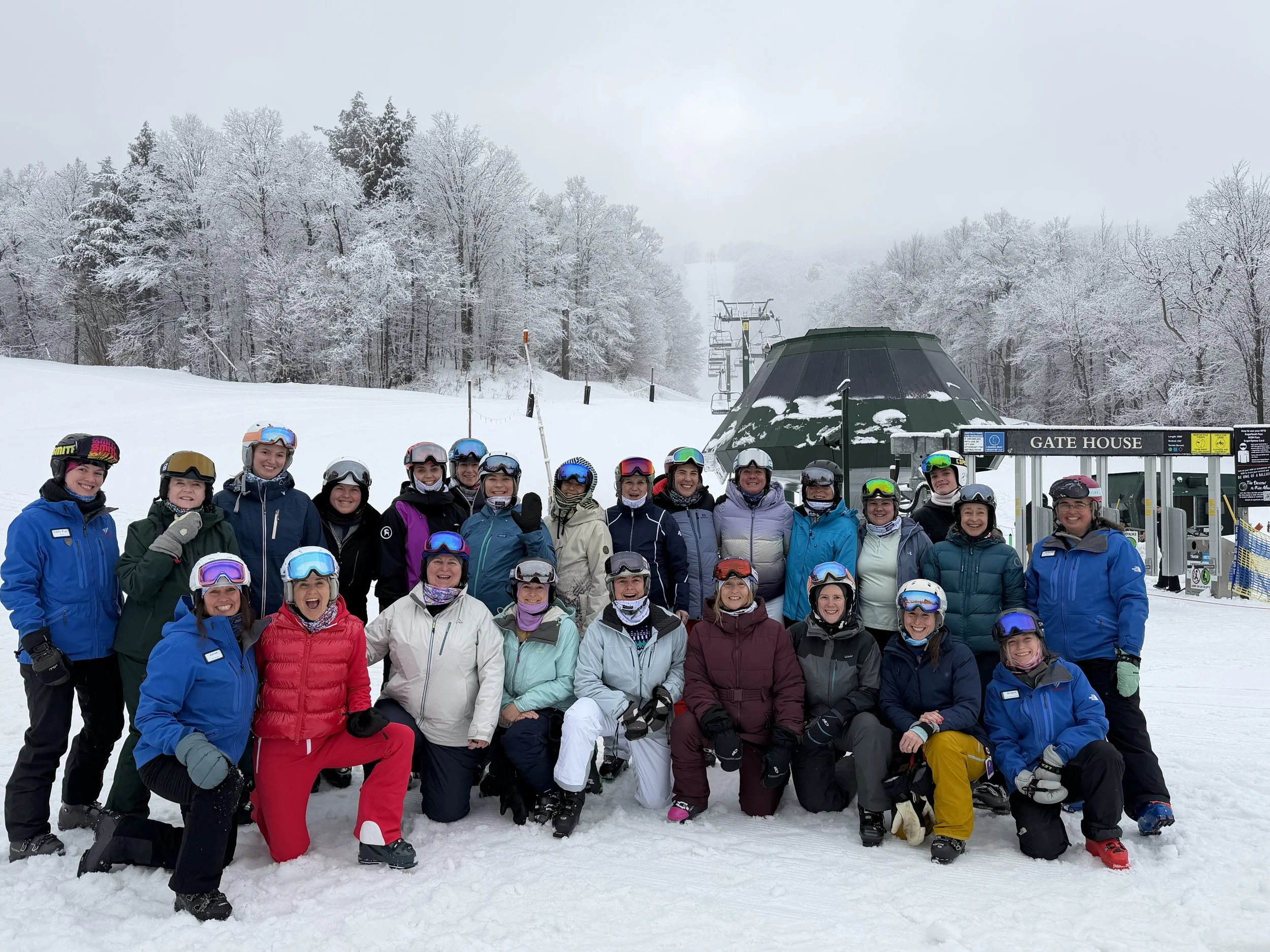 Women gathered together during the Sugarbush women’s ski retreat