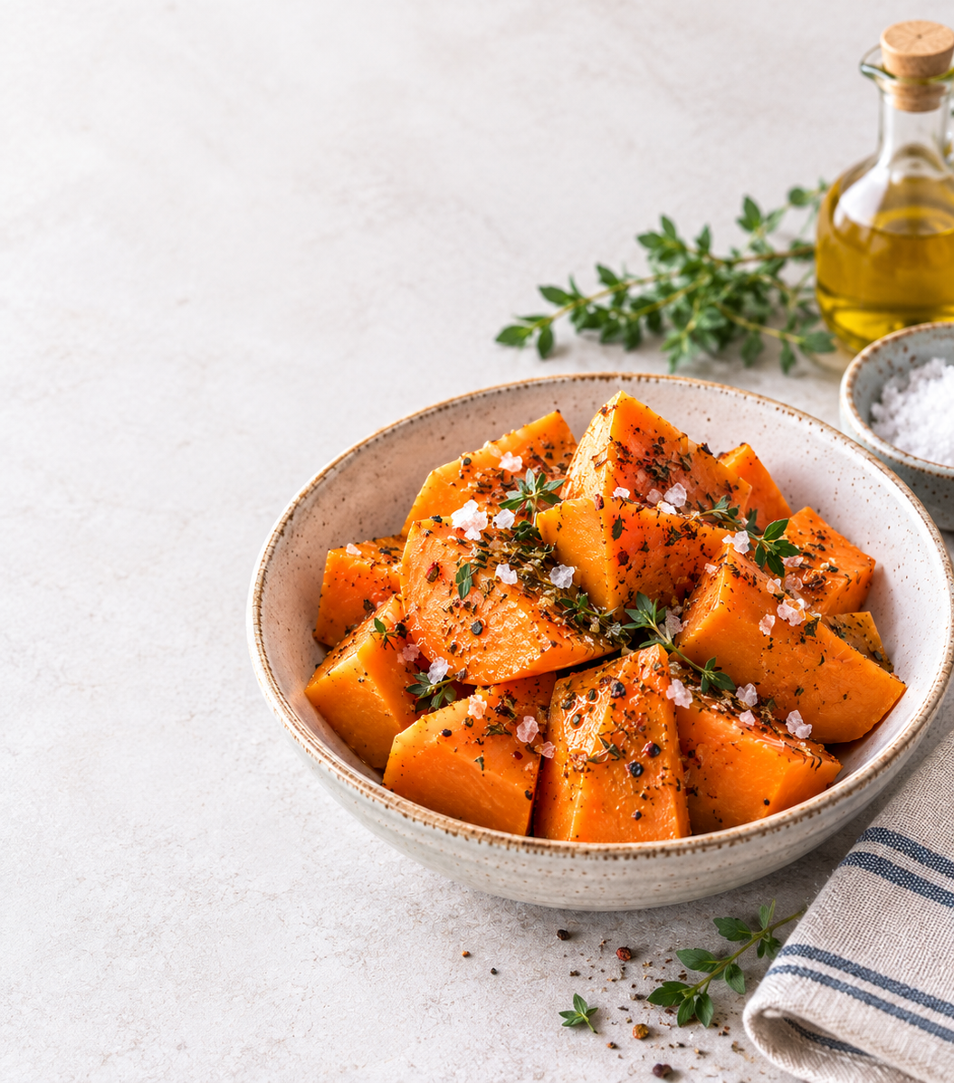 Steamed Kumara with BBQ Provençale Seasoning