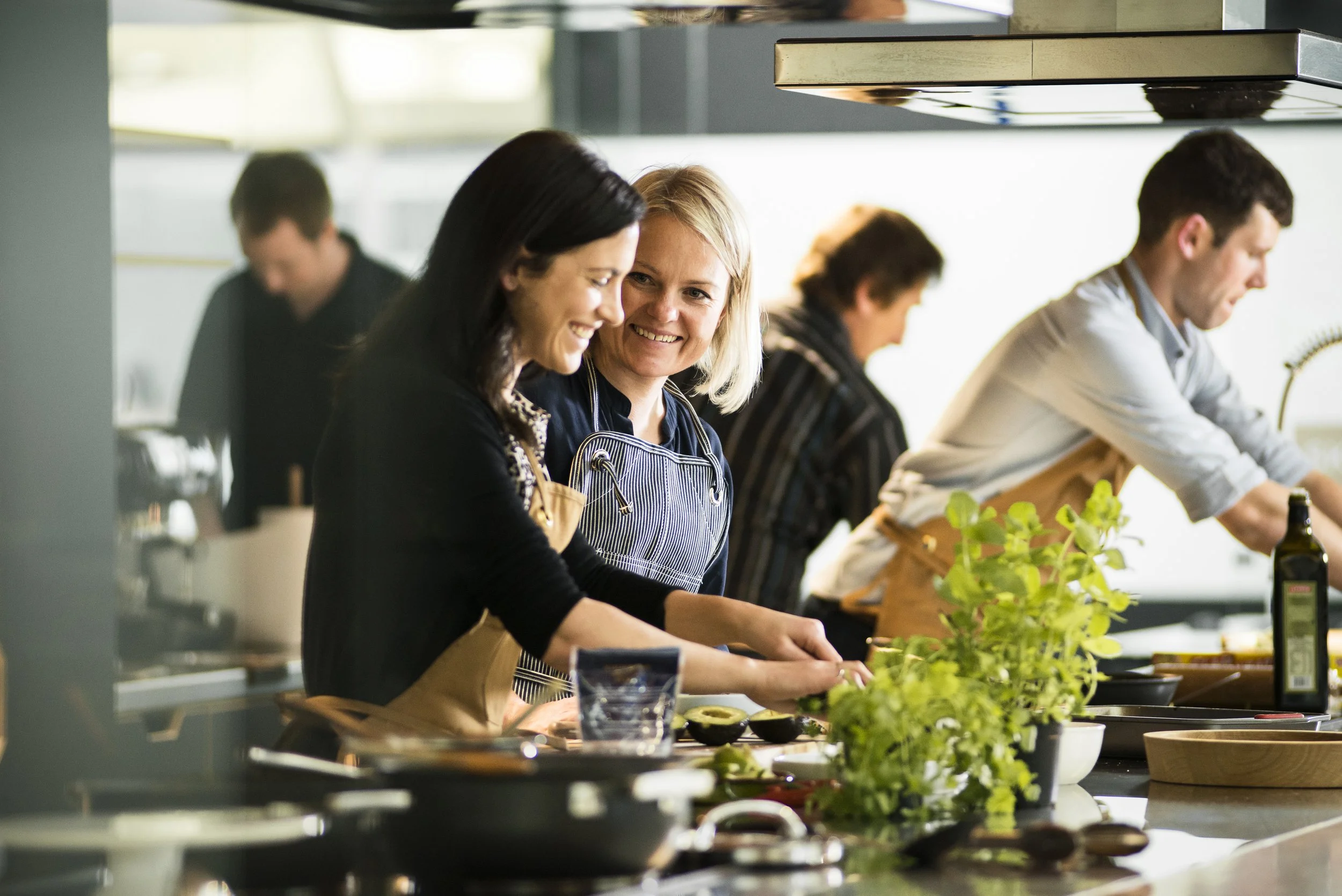 Professional kitchen using fresh ingredients