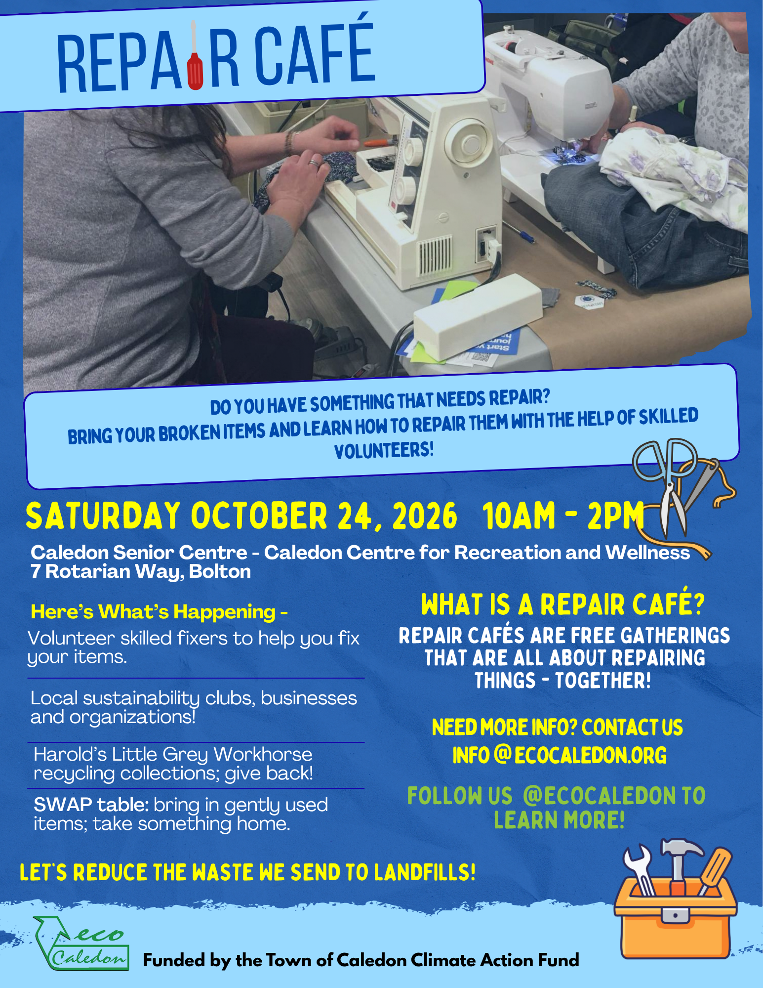 ECOCALEDON REPAIR CAFÉ - Oct 24, 2026
