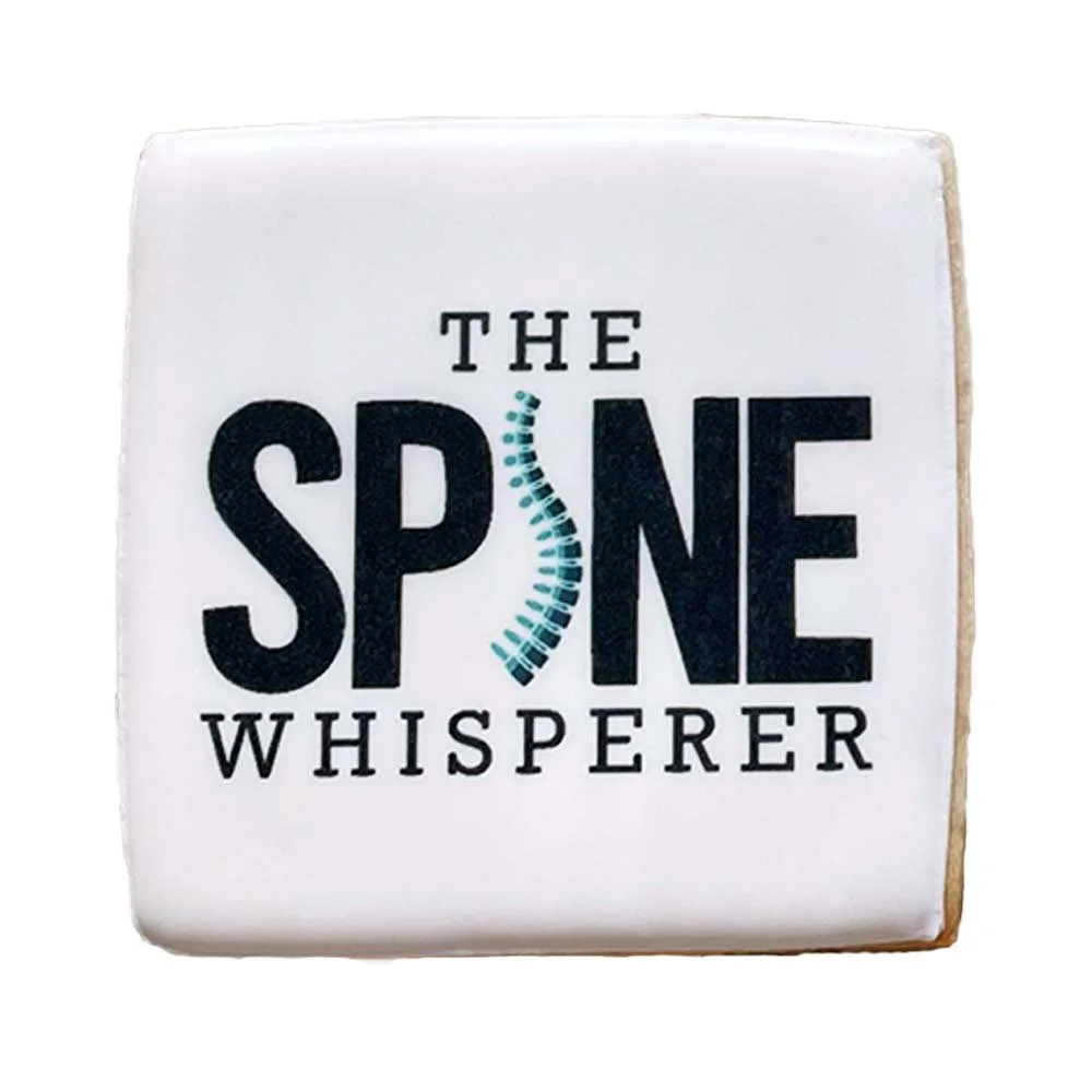 Custom Corporate Logo Cookie for The Spine Whisperer
