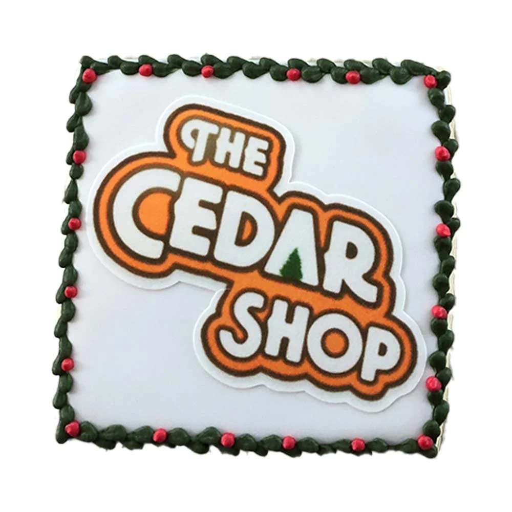 Custom Corporate Logo Cookie for The Cedar Shop