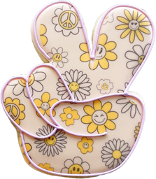 Peace Sign Cookie With Floral Pattern Details.png
