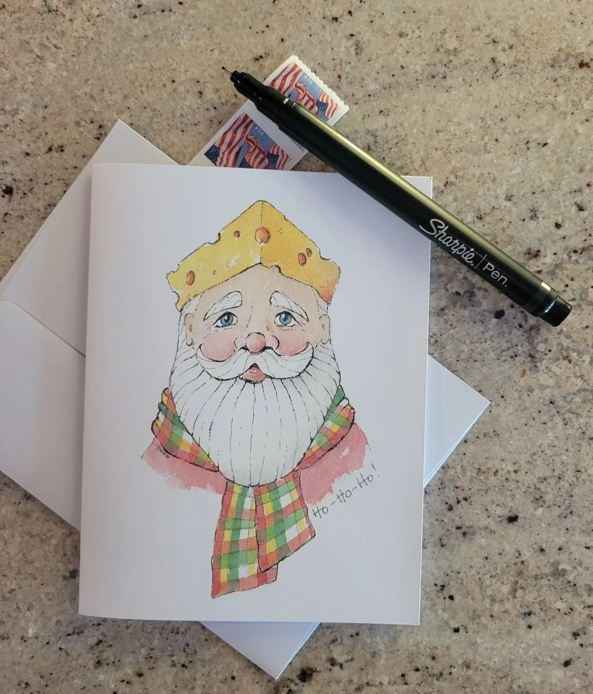 Cheesehead Santa cards. 4/$8.50 or 12/$21
